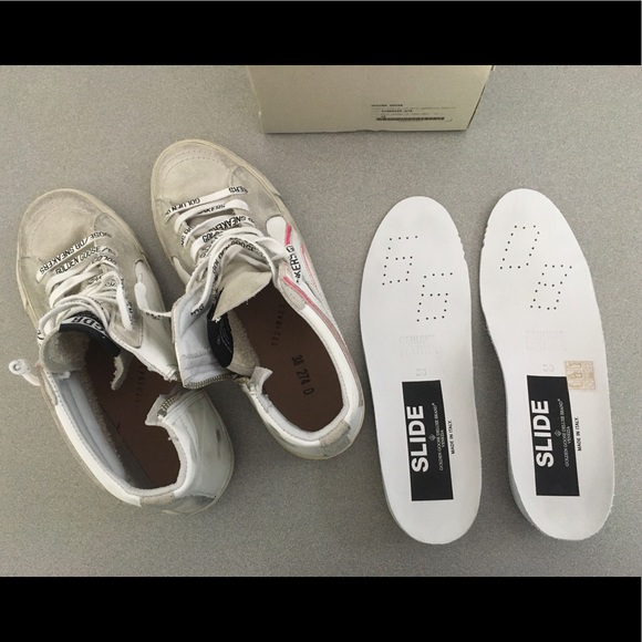 Golden Goose Slide Sneaker White/Ice/Camo Star NIB - Picture 7 of 9